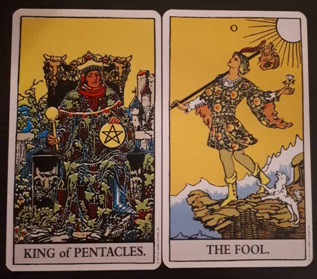 King of Pentacles and the Fool
