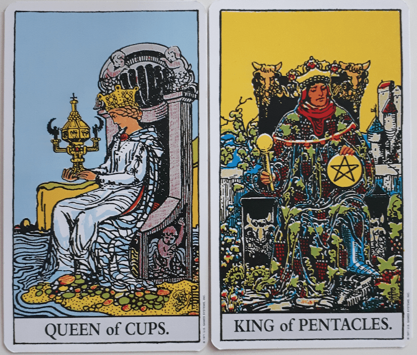 queen of cups and king of pentacles 