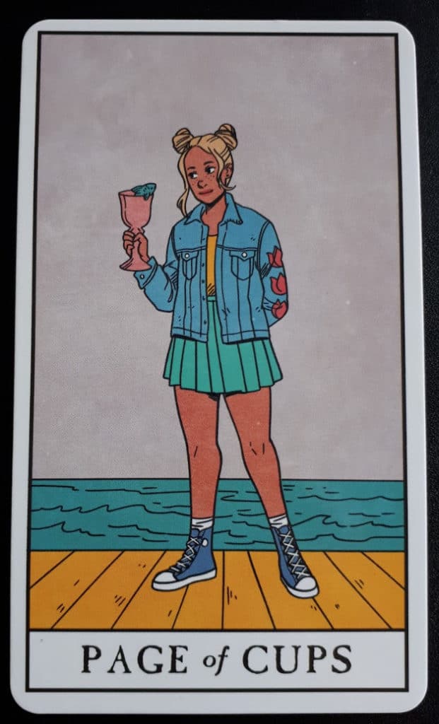 The Page of Cups tarot card from the Modern Witch Tarot Deck