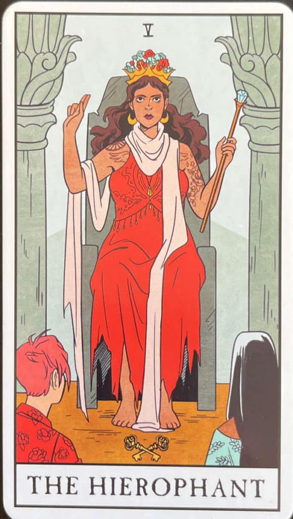 The Hierophant tarot card from the Modern Witch Tarot Deck