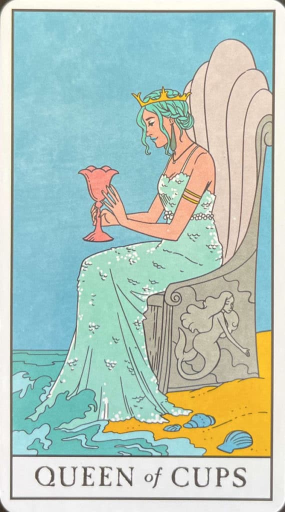 The Queen of Cups tarot card from the Modern Witch tarot deck