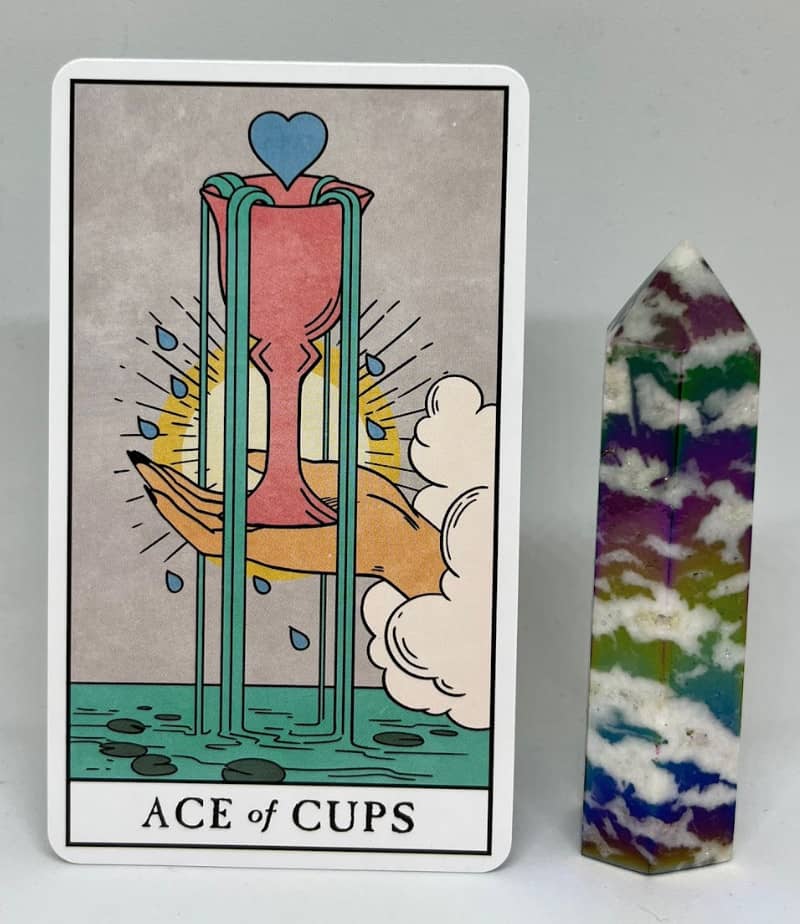 the Ace of Cups tarot card from the Modern Witch tarot deck